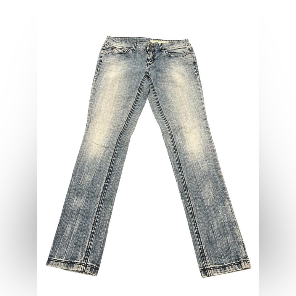 DKNY Women's Faded Blue Straight Leg Jeans